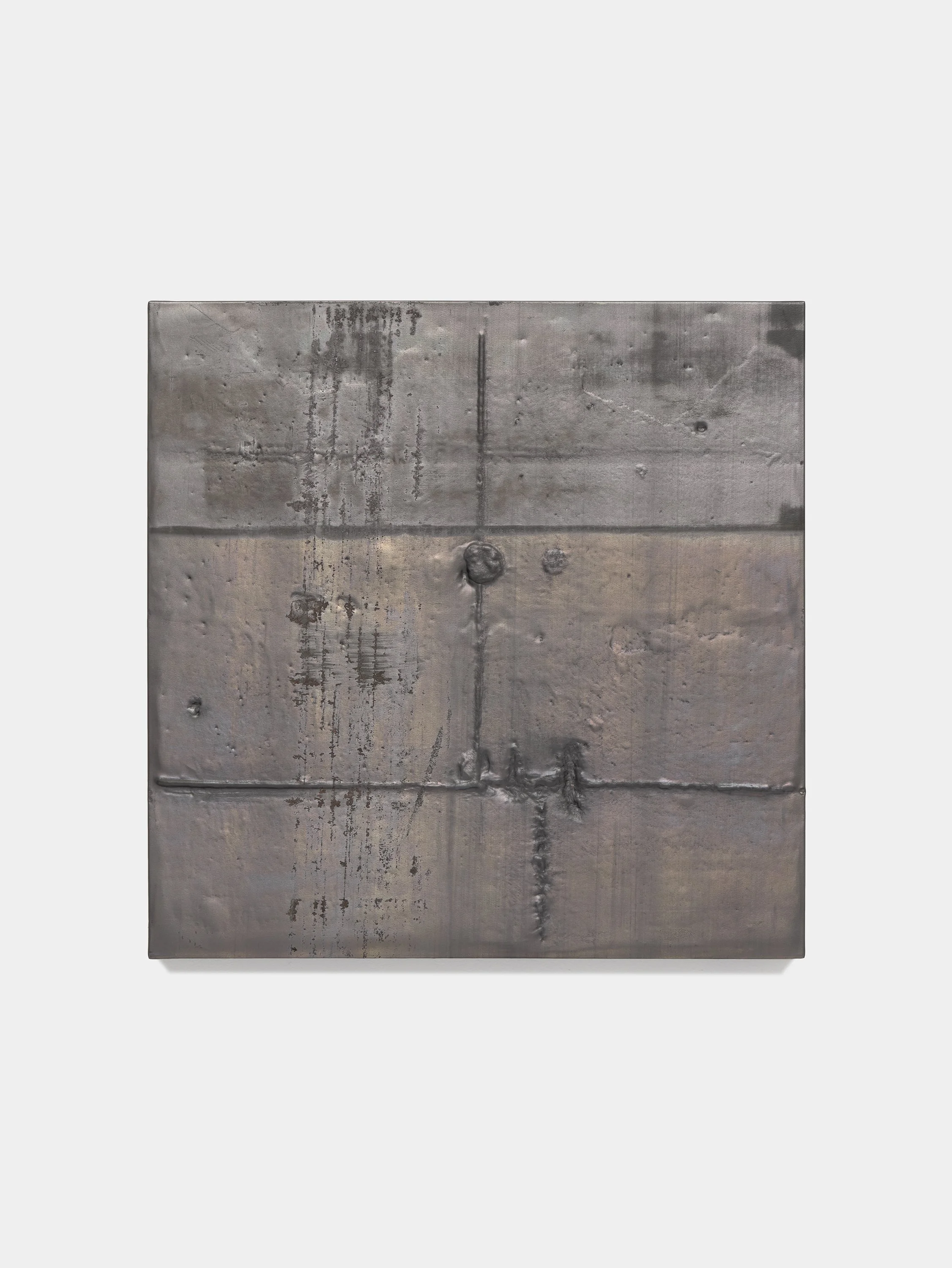    Foundation, 2026 Hammered lead, 24×24 in   