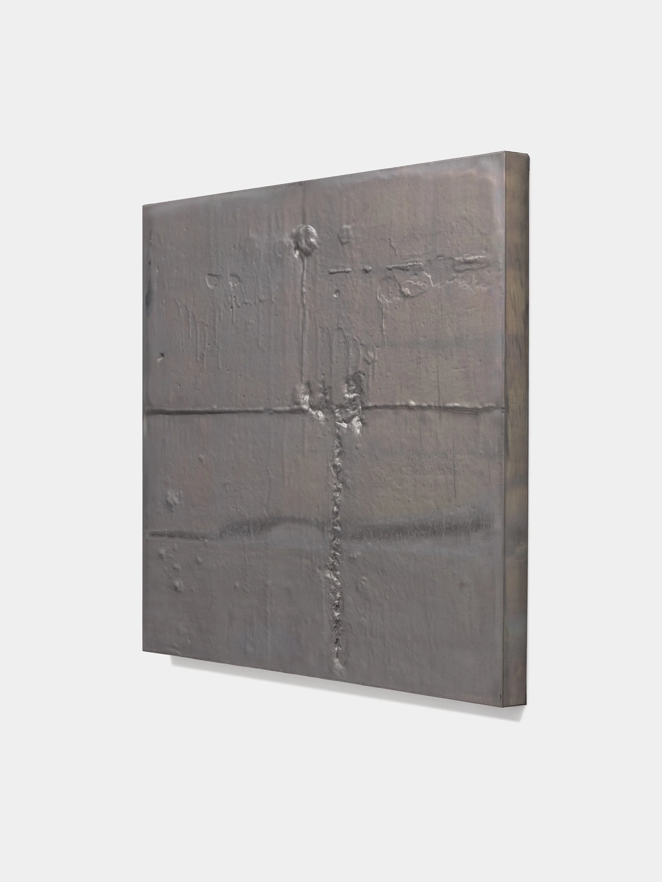    Foundation, 2026 Hammered lead, 24×24 in     