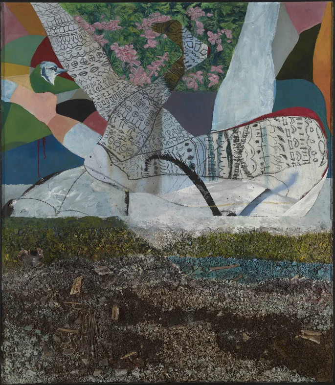Devil’s Hole, 2016, 48” x 52”, mixed media on canvas