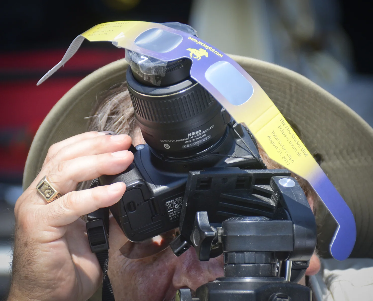  An off-label use of eclipse glasses. 
