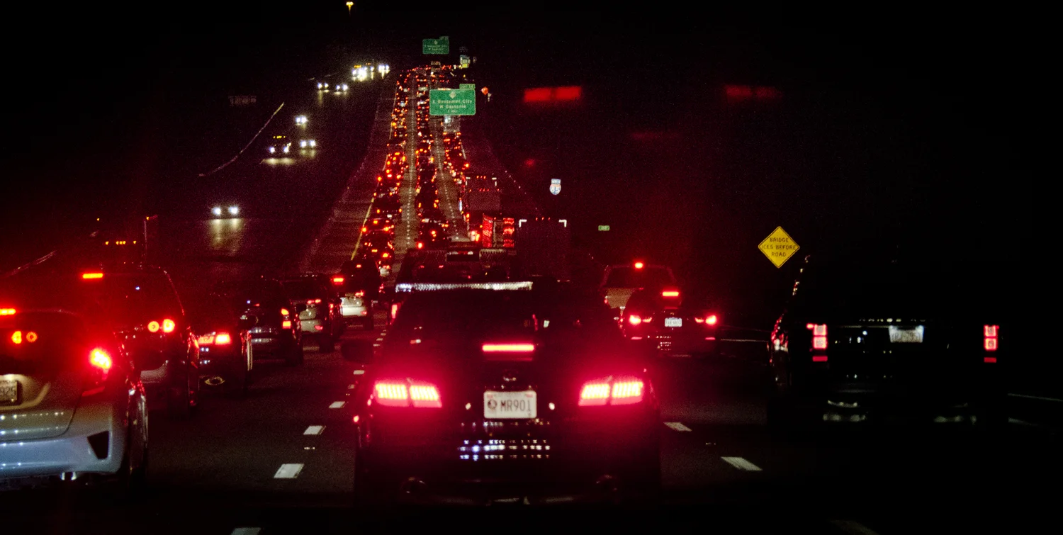  Having left Anderson, SC around 4:00 p.m., this was the post-eclipse traffic on I-85 northbound near Gastonia, NC at 9:00 p.m. 