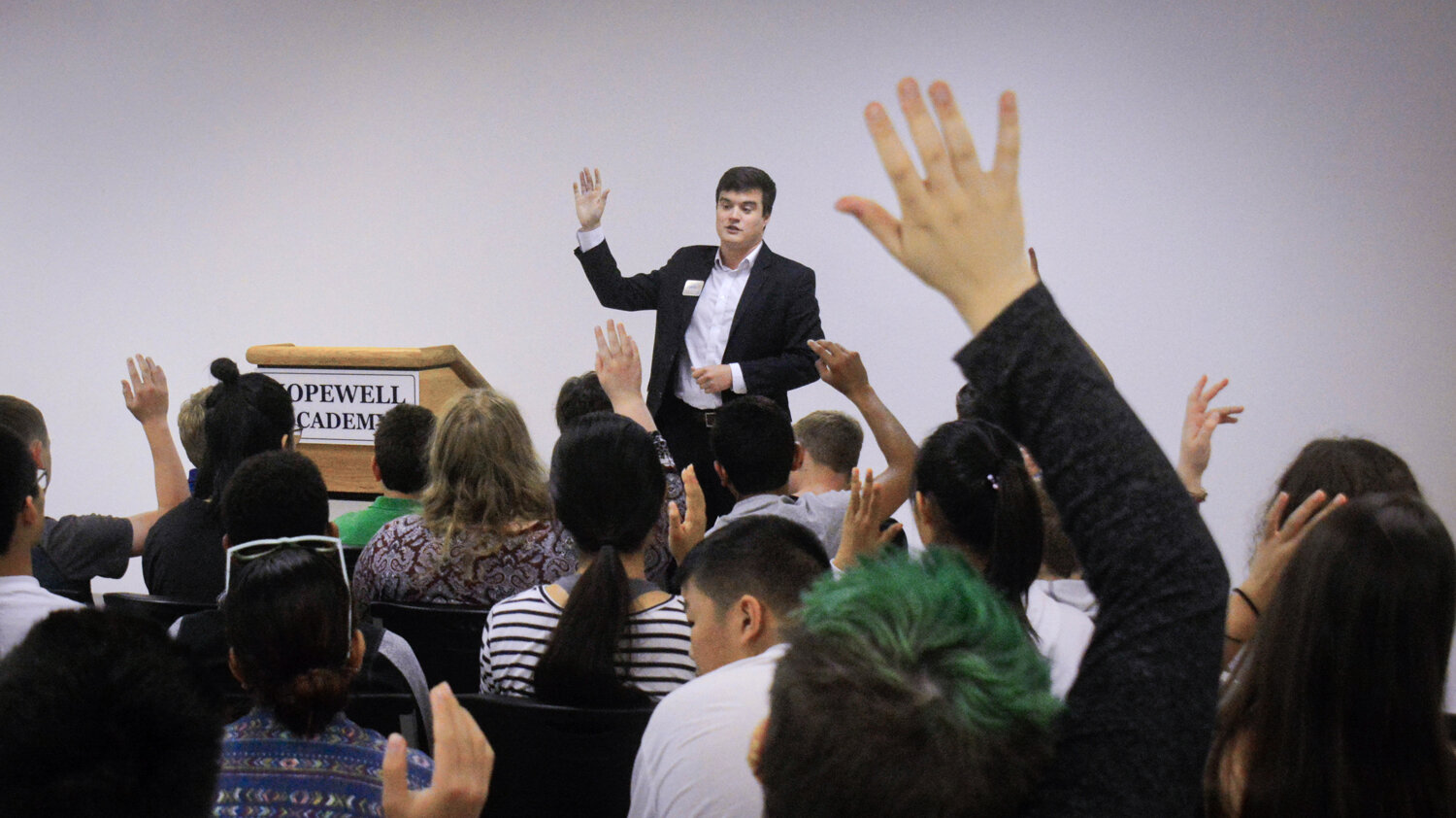  May 29, 2018 Ryan speaks to students about participation in government Cary, NC 