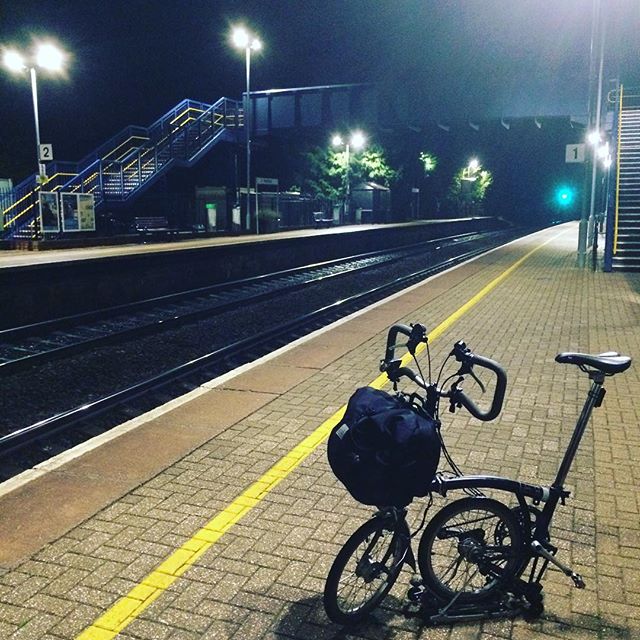 Joys of my #Brompton No. 1: finishing a performance and then threading my way through pitch-black lanes to deserted country stations for the last train.