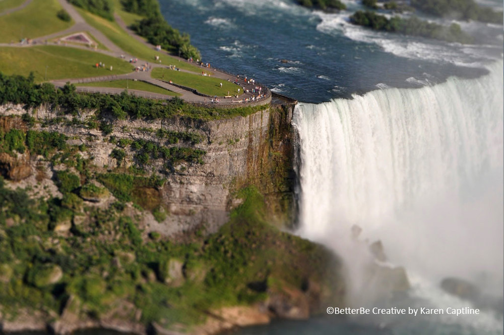 A miniaturization technique on a photo of Niagara Falls. 
