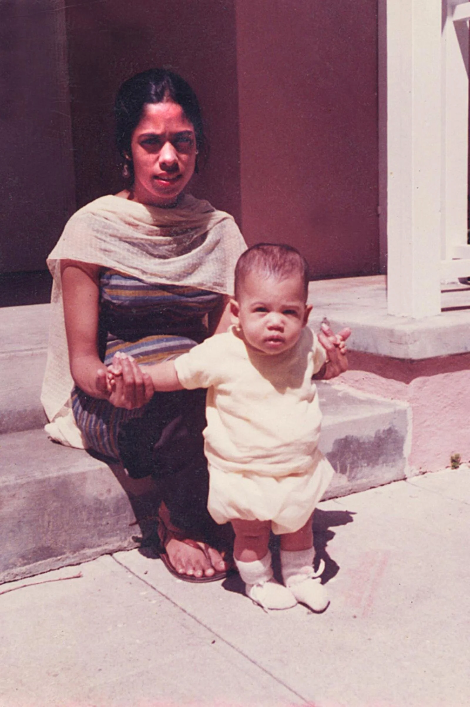 Harris is seen with her mother Shyamala.     "My mother was born in India and came to the United States to study at UC Berkeley, where she eventually became an endocrinologist and breast-cancer researcher,"  Harris wrote.  "She, and so many other strong women in my life, showed me the importance of community involvement and public service."