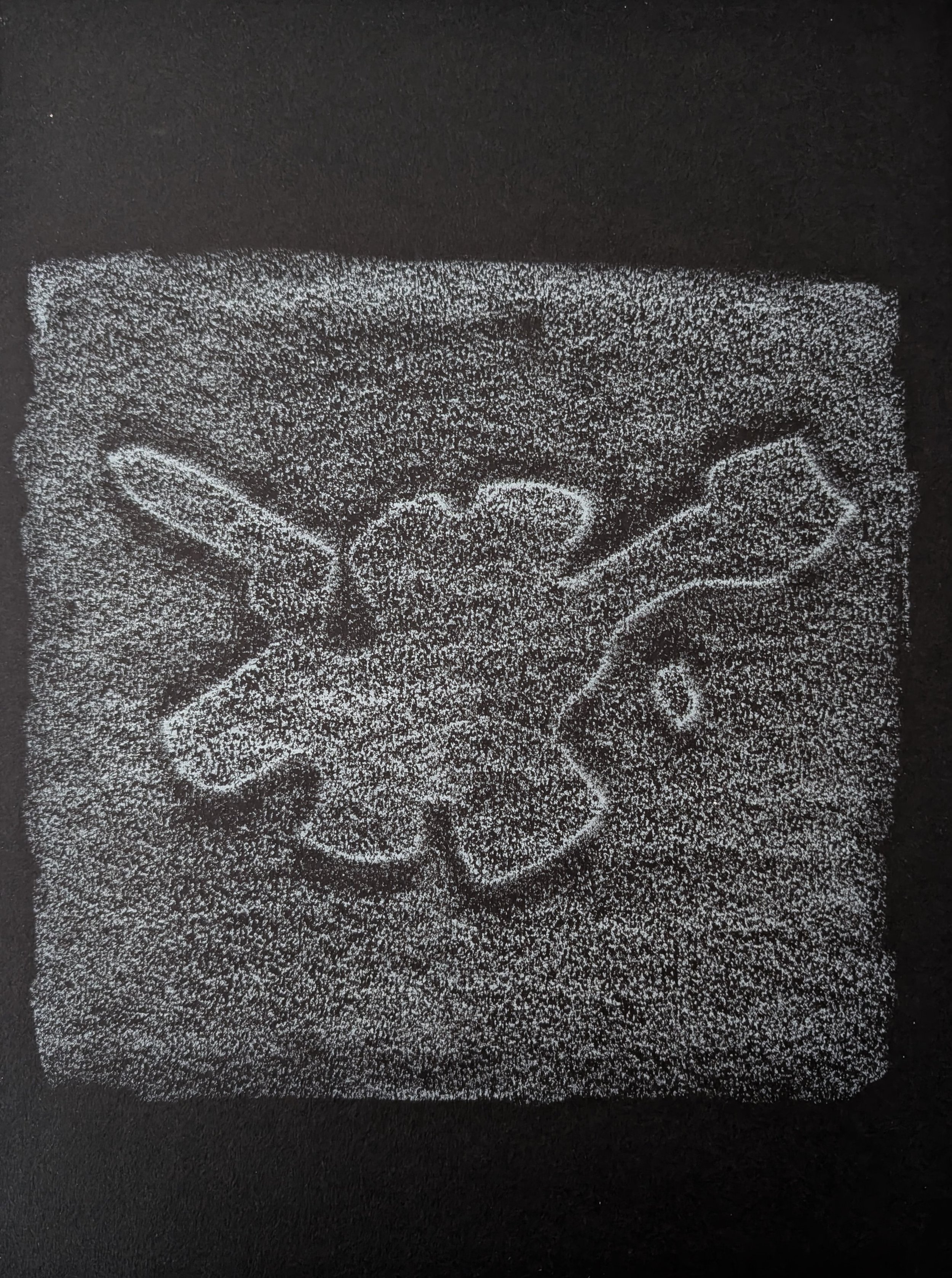 Ice Series 7, frottage (rubbing), 9×12, 2025.
