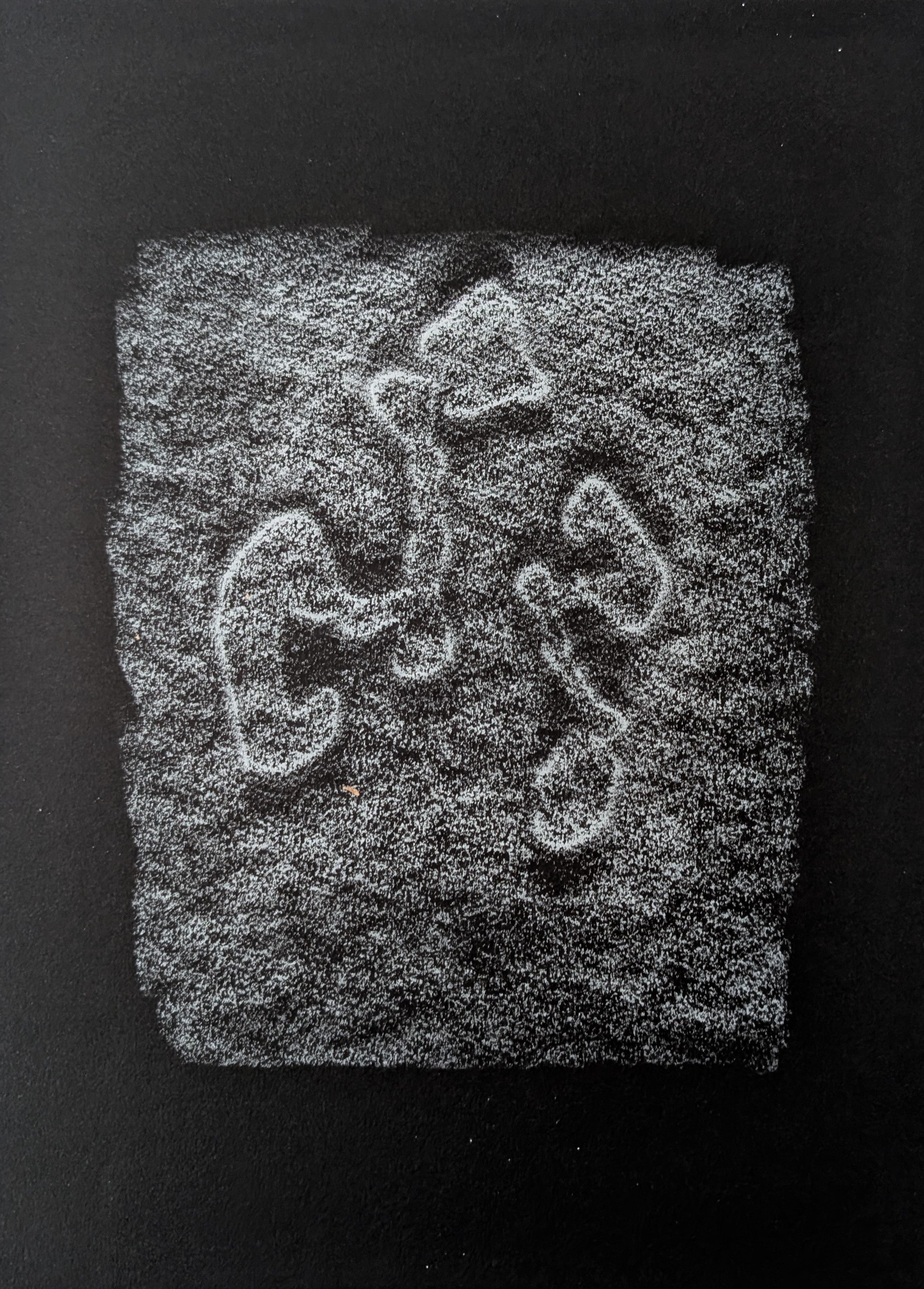 Ice Series 11, frottage (rubbing), 9×12, 2025.