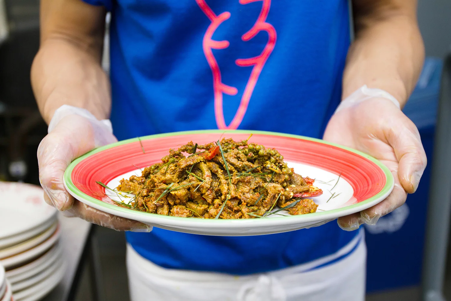 Chef Sirichai Sreparplarn with Kua Kling (dry beef curry) aka the spiciest thing you will ever eat