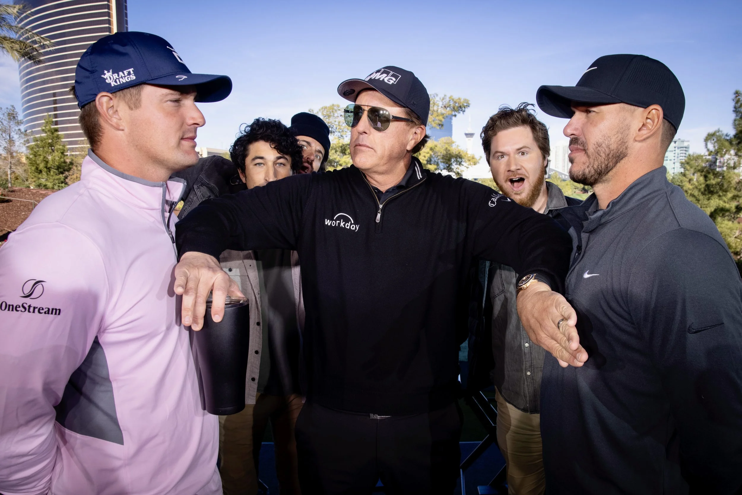Bryson DeChambeau, Phil Mickelson, Brooks Koepka. The Match for TNT at The Wynn Golf Club, Las Vegas (Copy)