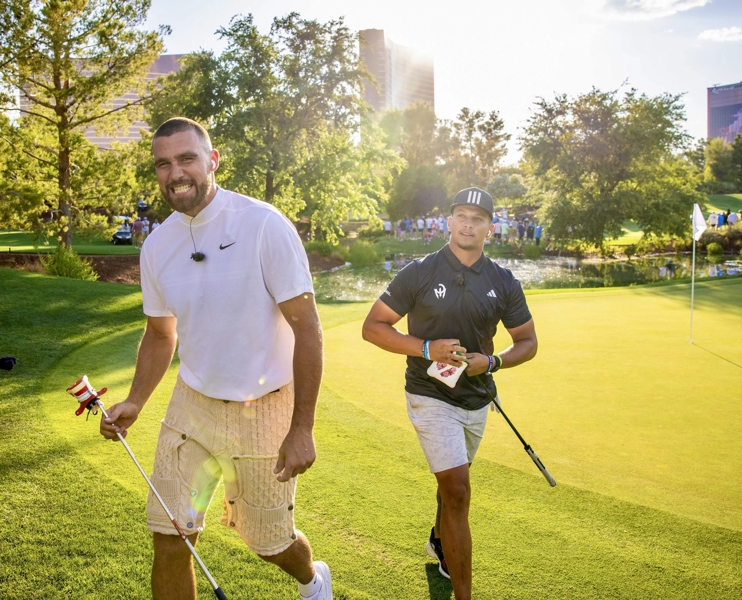 Travis Kelce, Patrick Mahomes. The Match for TNT at The Wynn Golf Club, Las Vegas (Copy)