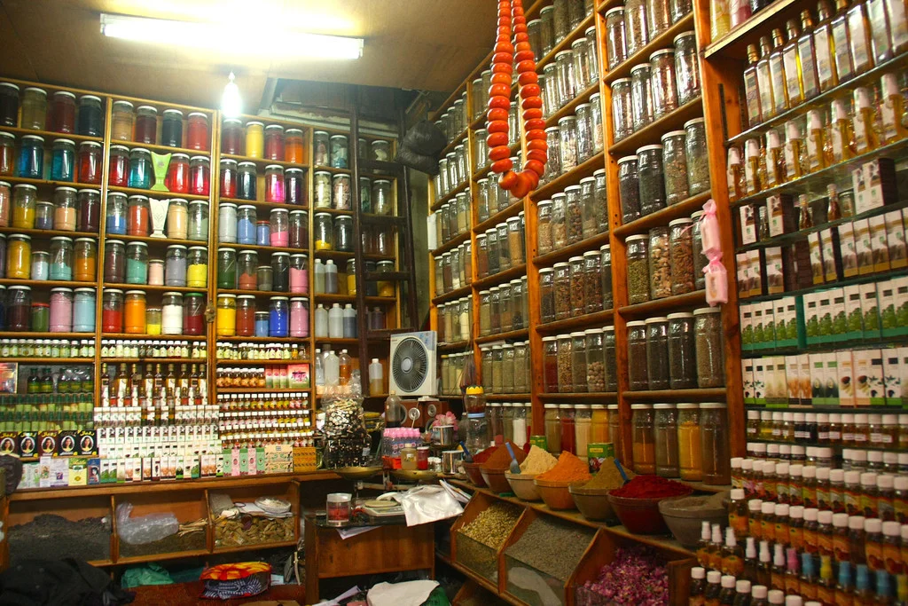 Potions, herbs, dyes, Souq, Marrakesh