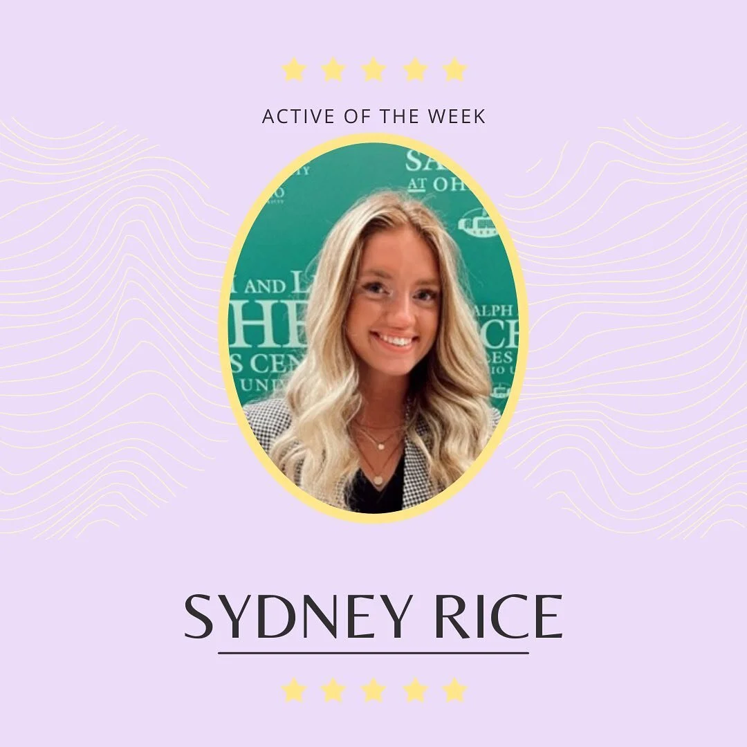 ⭐️AOTW⭐️ Congrats to @_sydneyyrenee for being this weeks Active of the Week! Syd is our chapters IVP and recently planned devotion week for our PNM&rsquo;s where they went through many team building exercises to strengthen the bonds within their PNM 