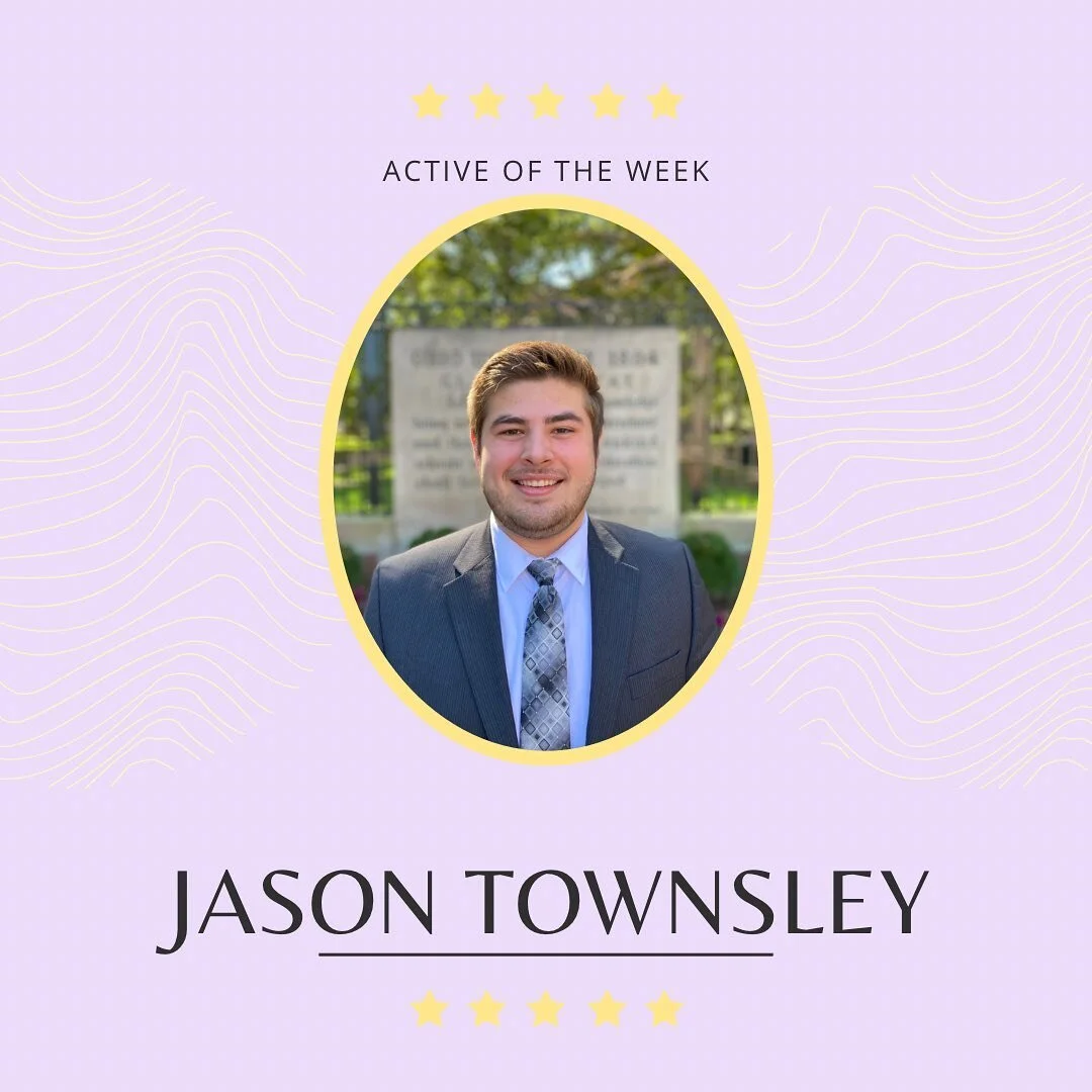 ⭐️AOTW⭐️ This week @jason_townsley7 is our Active of the Week! He has spent all semester as our potential member educator putting in countless hours of hard work! We are so grateful for all the hard work he has put in this semester and couldn&rsquo;t