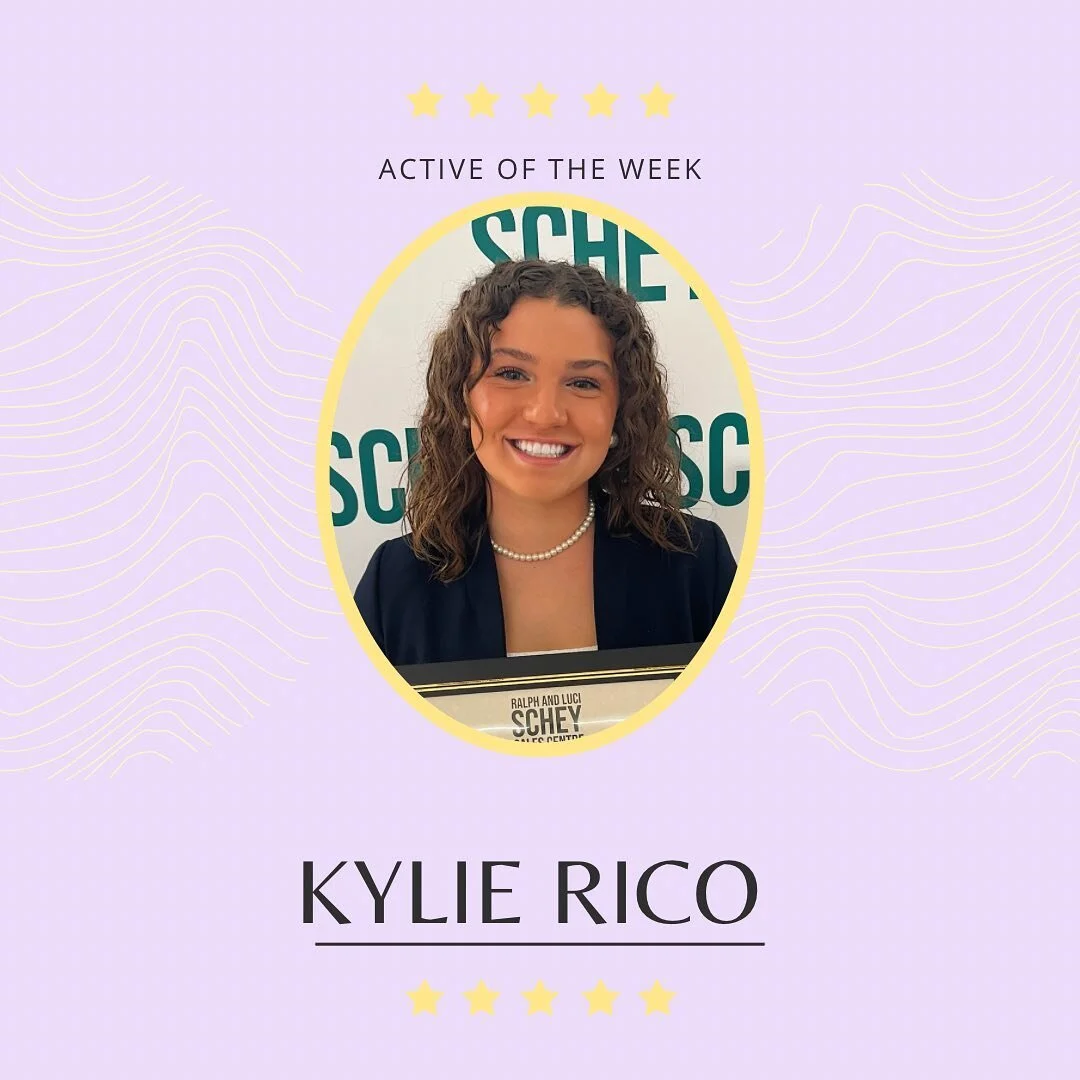 Congratulations to this weeks Active of the week @kylie_rico!! Kylie is our 2023 EVP and worked so hard this past week to plan our Gatlinburg trip!! We are so lucky to have Kylie in our chapter!!