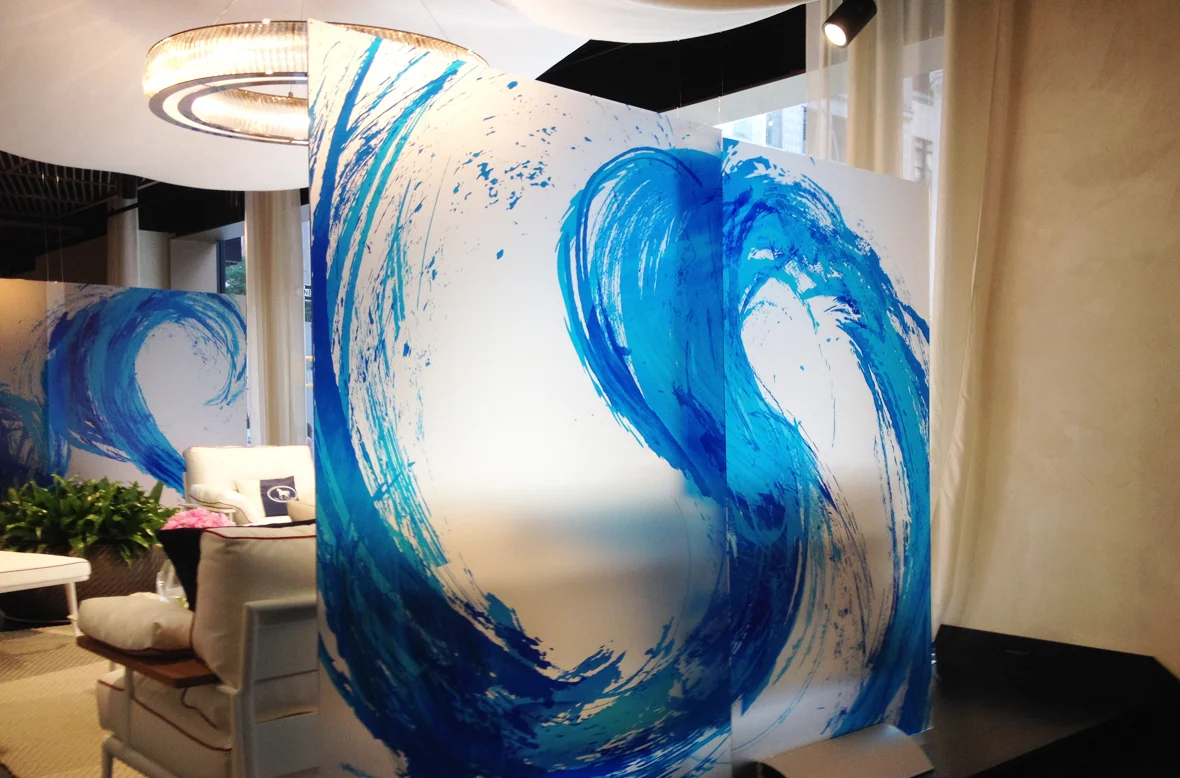 Translucent panels with wave images / images by NovoArts