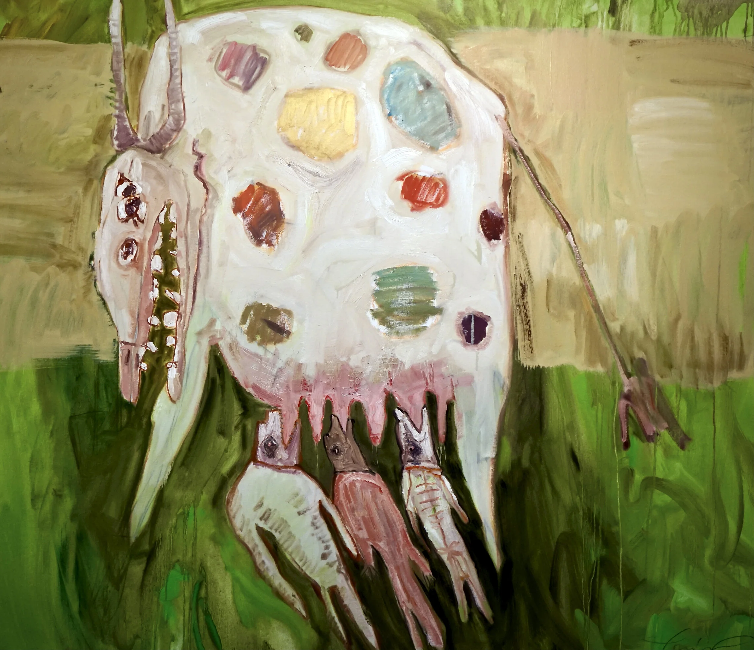 Suckling Children of Babylon, 48"x 56", Oil on Canvas, $7,000