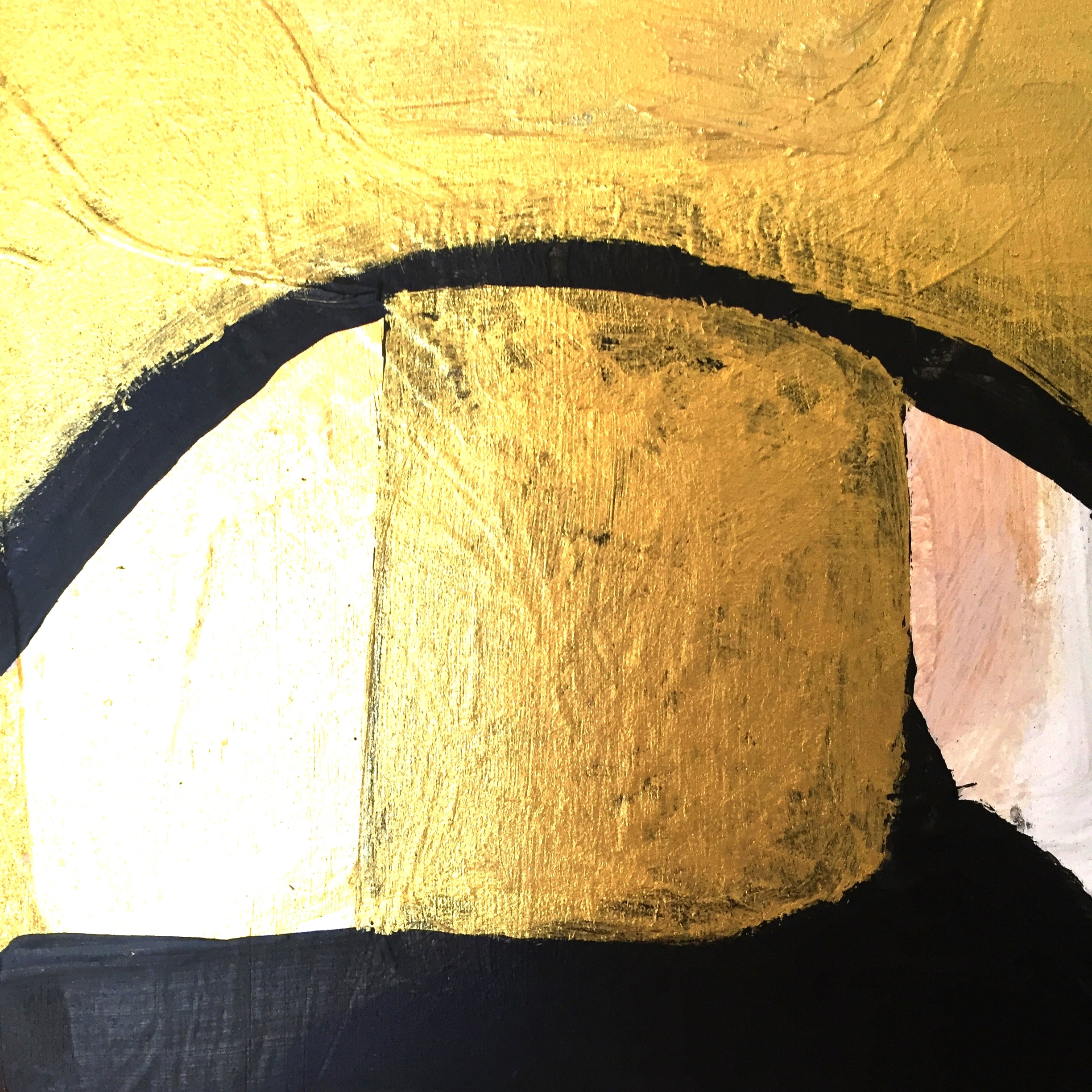 gold root eye acrylic on wood 6 x 6 inches