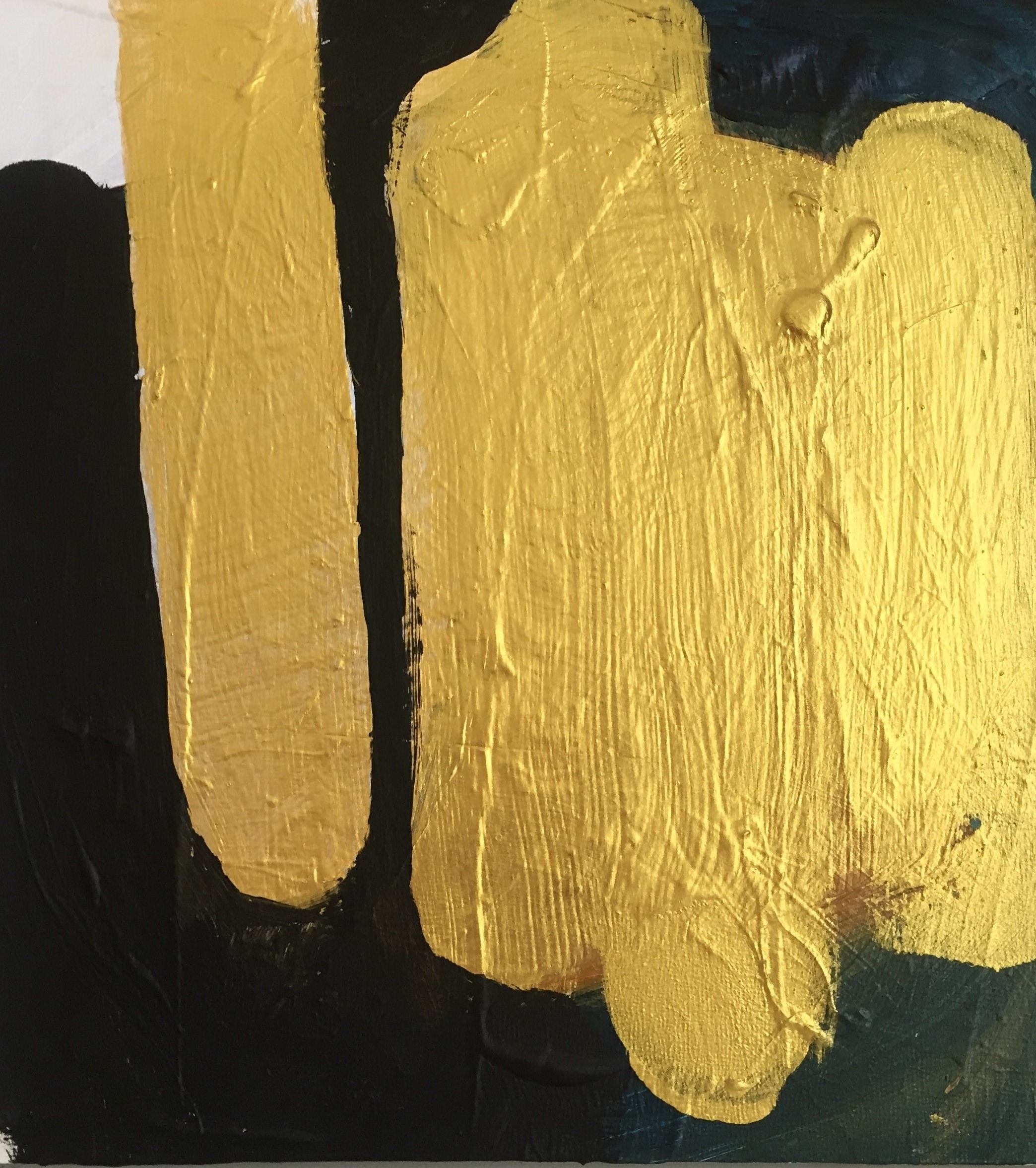 gold roots.no. 4 acrylic on wood 12 x 12 inches