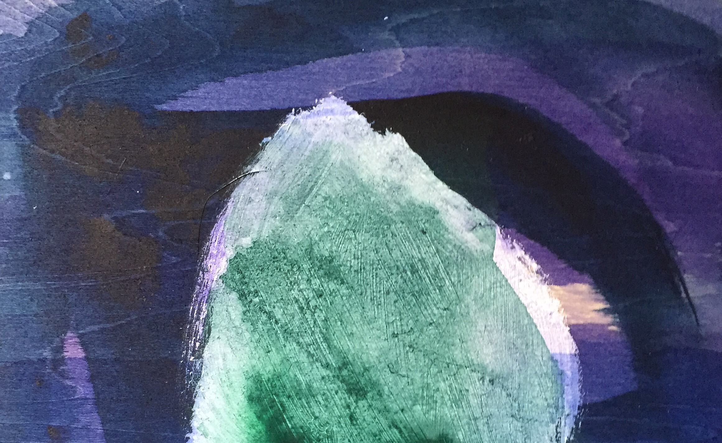Reckoning aquarelle on wood panel 5 x 7 inches