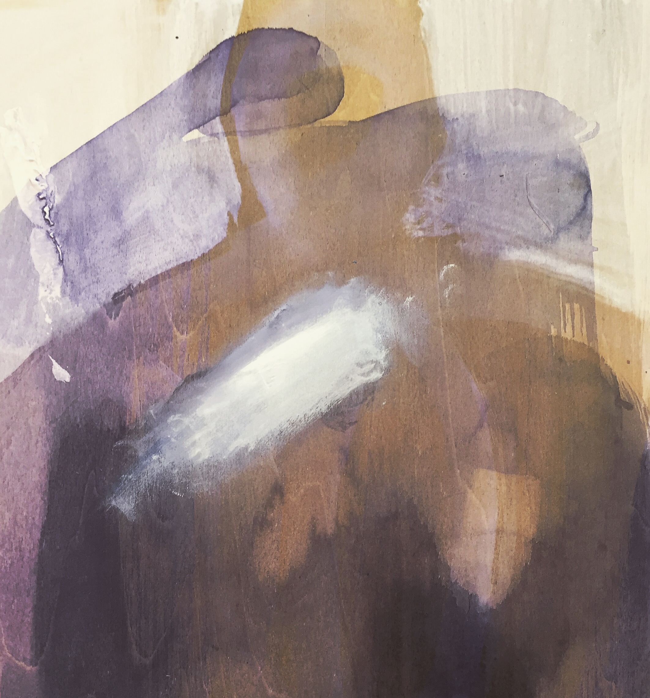 Move past the feeling aquarelle on wood panel 10 x 8 inches