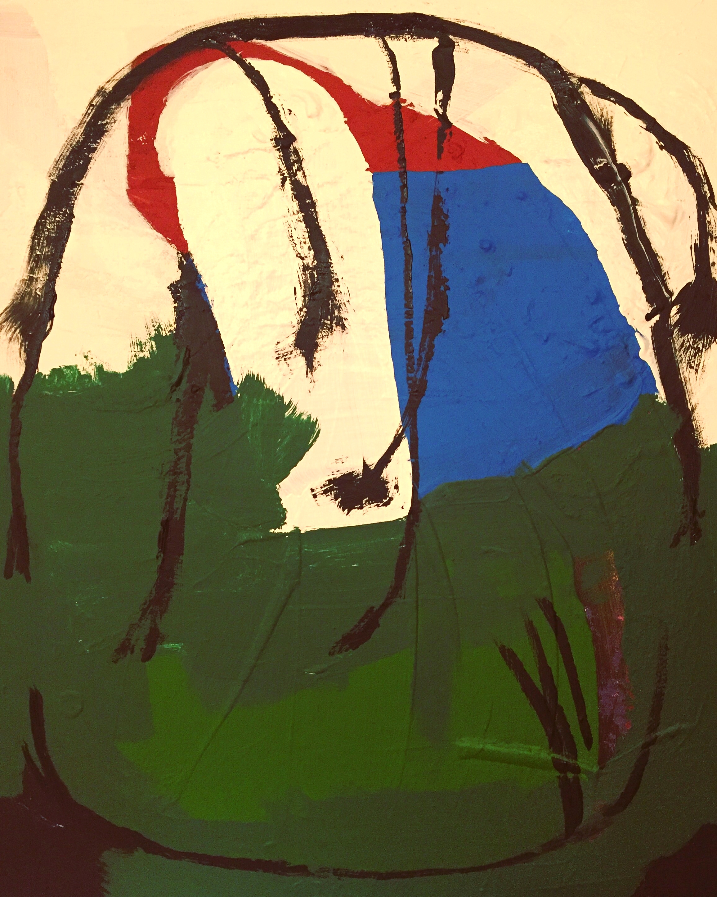 swinging on my vines acrylic on wood 20 x 16 inch