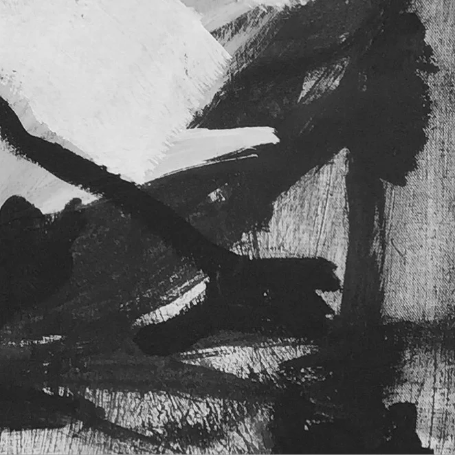  untitled  ink, acrylic &amp; oil stick on canvas  20 x 20 inches 