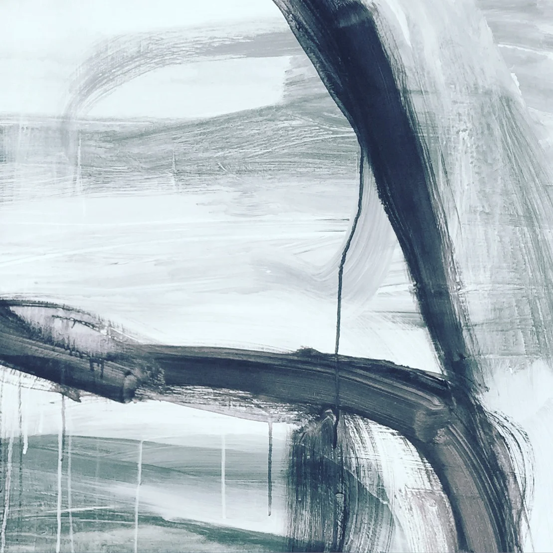  Re route  ink &amp; acrylic on canvas  24 x 24 inch 