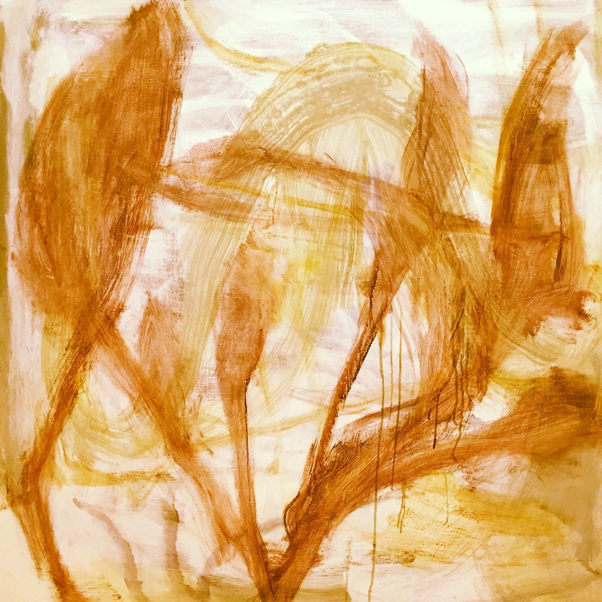  Barely remember  ink &amp; acrylic on canvas  48 x 48 inch 