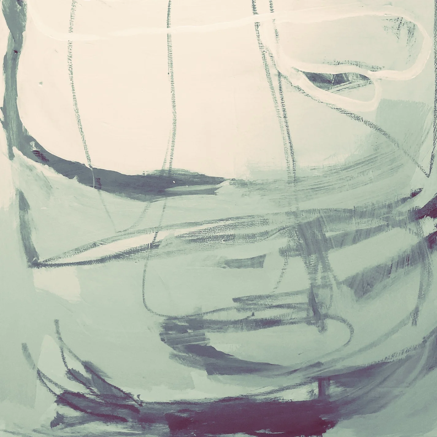  untitled  pencil, crayon, ink, oil bar &amp; acrylic on canvas  30 x 30 inch 