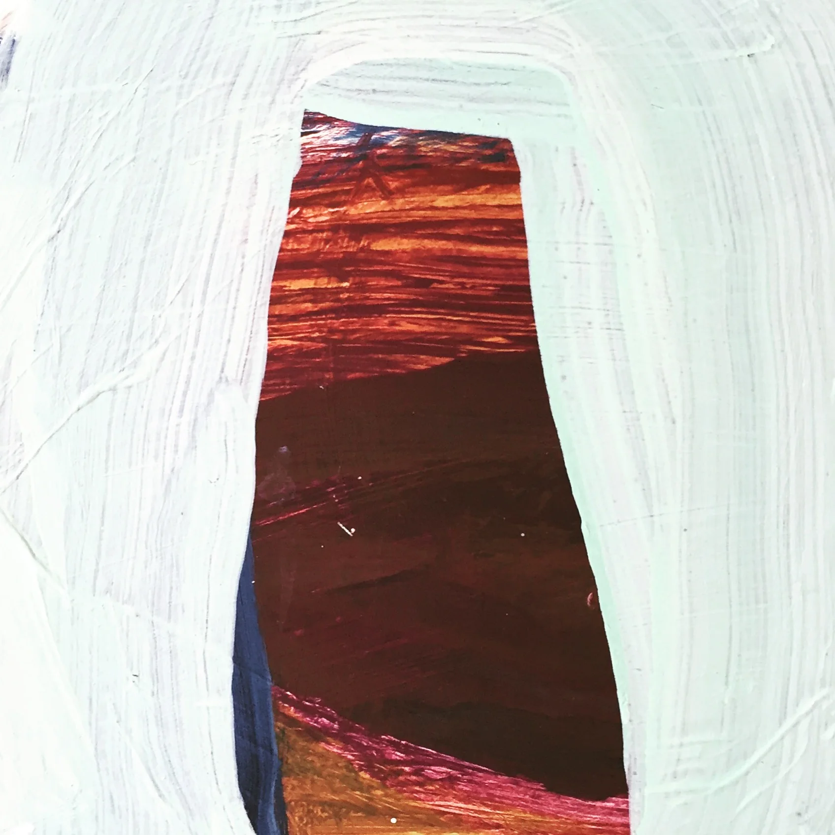  into there  acrylic on wood panel  12 x 12 inch 