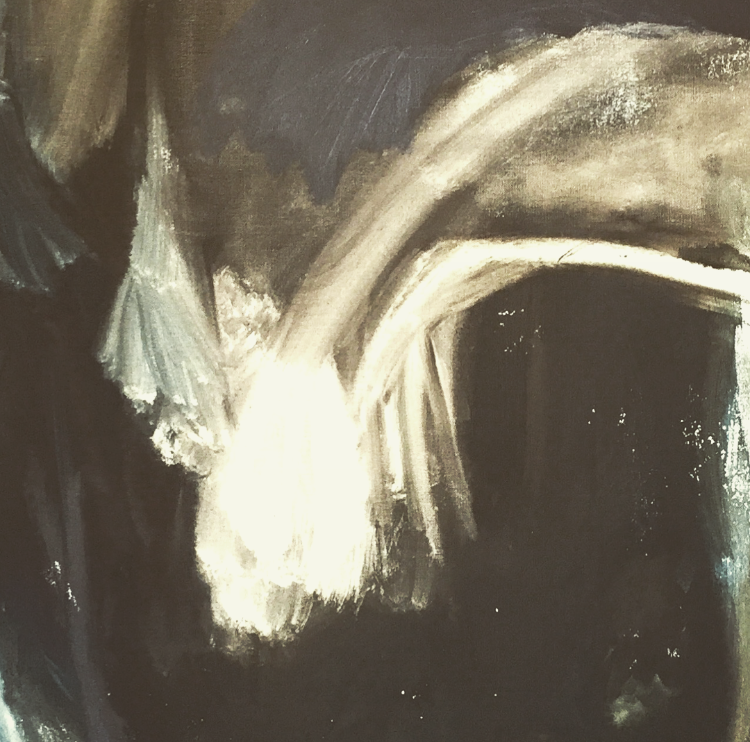  the moonlight was a streetlamp  aquarelle &amp; acrylic on canvas  36 x 36 inch 