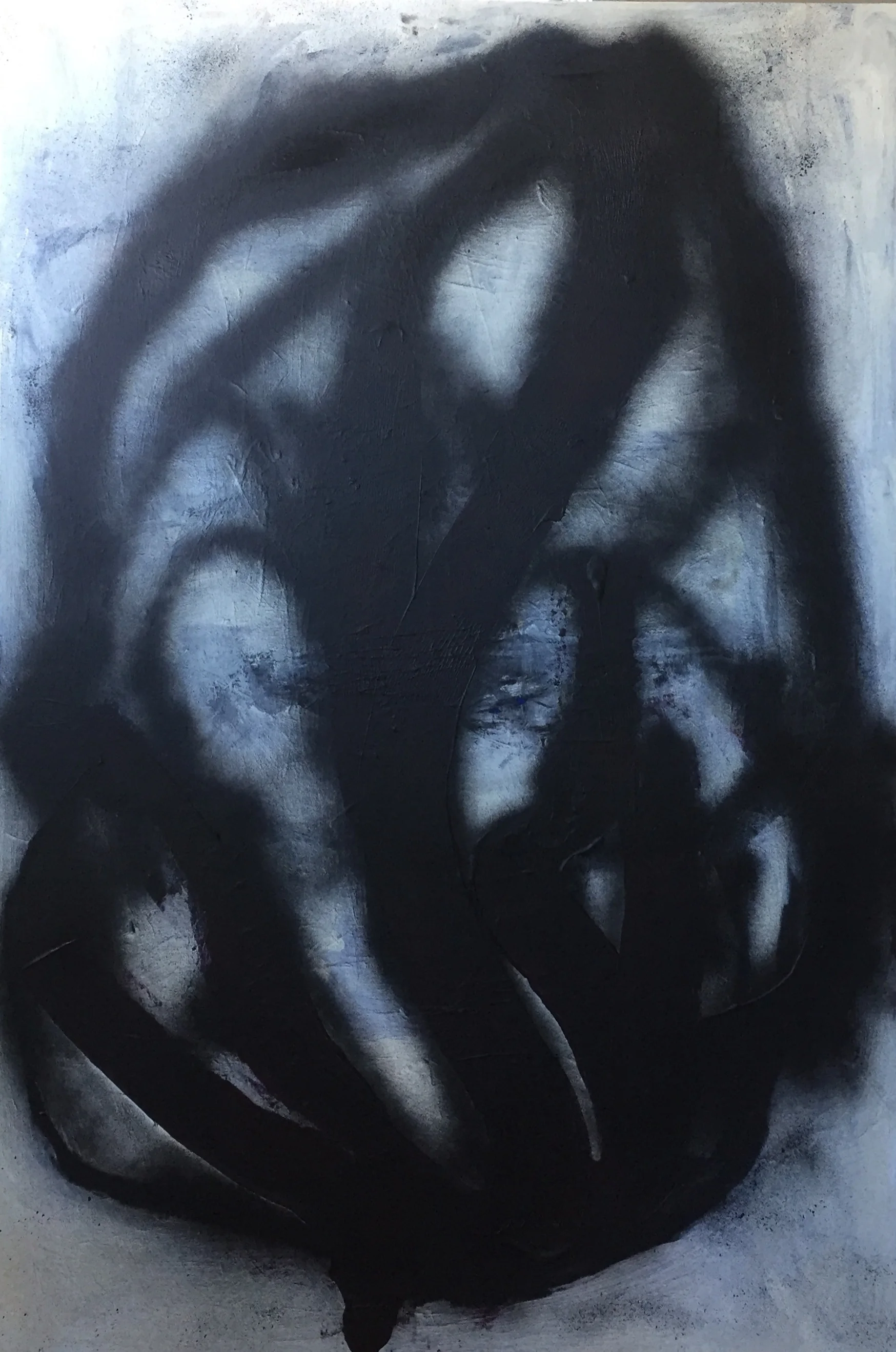 untitled ink, spray paint, oil bar & acrylic 36 x 60 inches