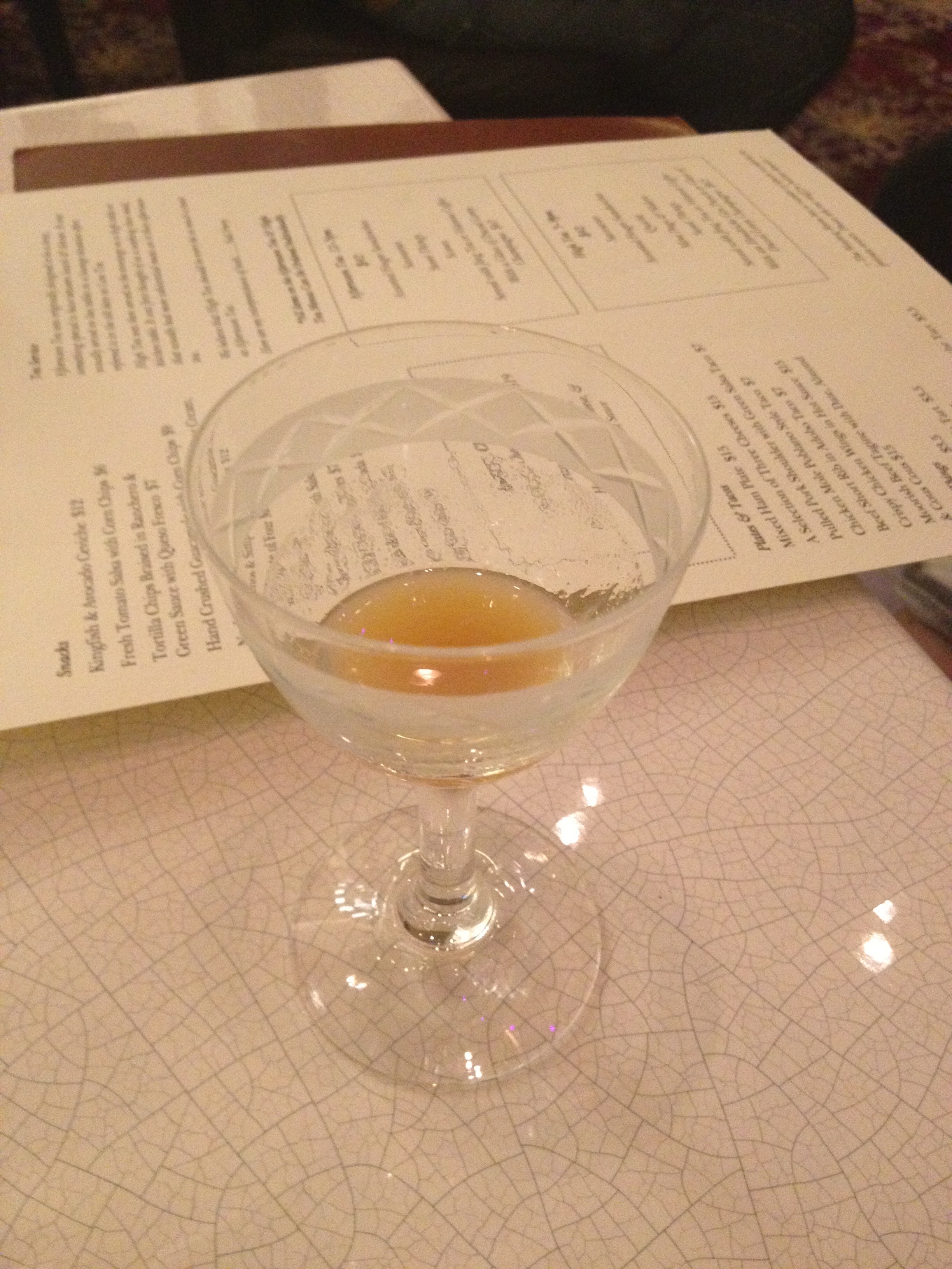 Liquor infused with popcorn oil (me thinks)