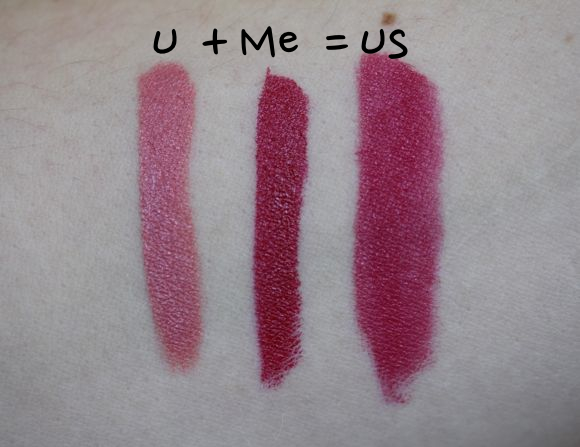 Swatches of Memento (left), NSFW (centre) and mixed (right)