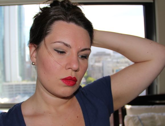 Wearing Burberry Pink Fuchsia No. 309 on my lips