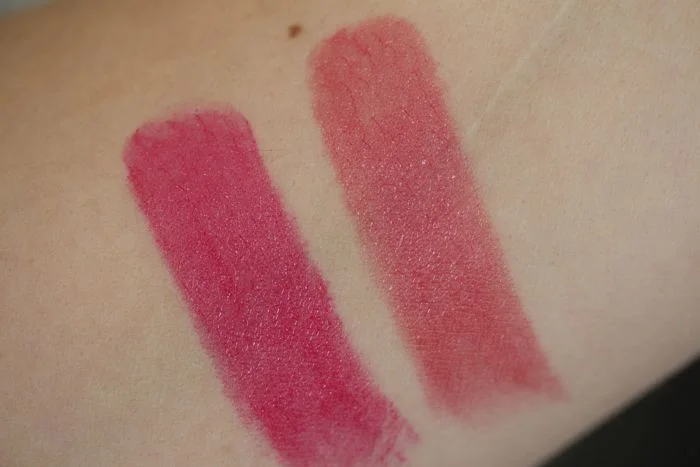 Swatches of Feeling Amorous? (left) and Out for Passion (right)