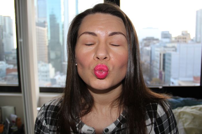 Wearing Maybelline's Shocking Coral