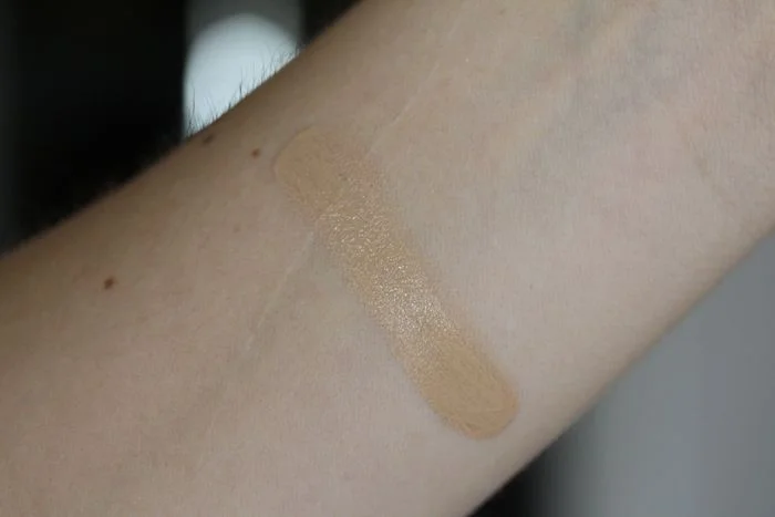 Swatch of Arbonne's CC Cream in light (applied heavily)