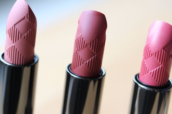 Burberry Lipstick shades (from left to right): Pink Heather, Rosewood and Tea Rose