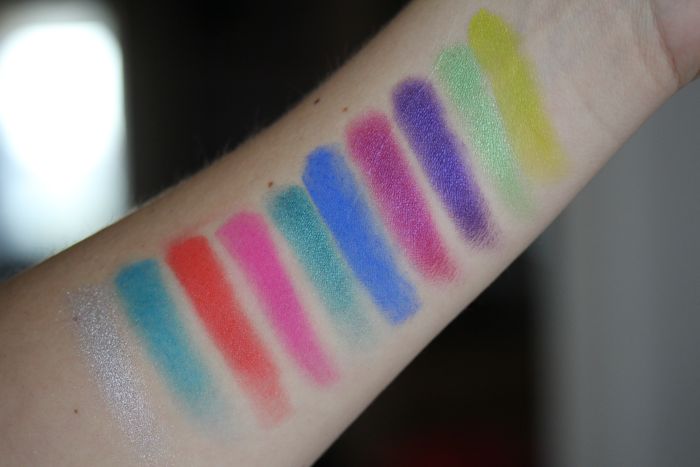 Swatches of all 10 shades from left to right: Revolt, Gonzo, Slowburn, Savage, Fringe, Chaos, Jilted, Urban, Freak and Thrash