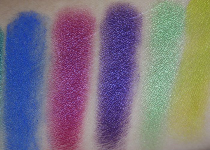 Swatches from left to right: Gonzo, Jilted, Urban, Freak and Thrash