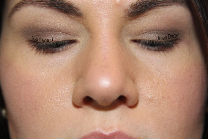 Wearing Too Faced Shadow Insurance Primer and Urban Decay's Eyeshadow Primer Potion