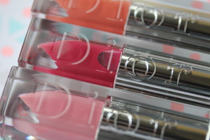 Dior Addict Fluid Sticks (from top to bottom): Mirage, Vertigo and Kiss Me