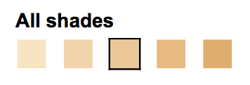 Beige 10, 20, 30, 40 and 50 (from left to right)