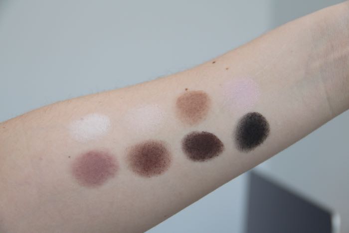 Pro Palette swatches from left to right starting with the top row: White, Cream, Taupe, Light Pink, Mauve, Sable, Espresso and Black