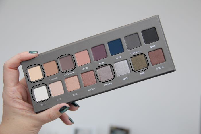 In look #2 I used five shades from the Pro Palette 2