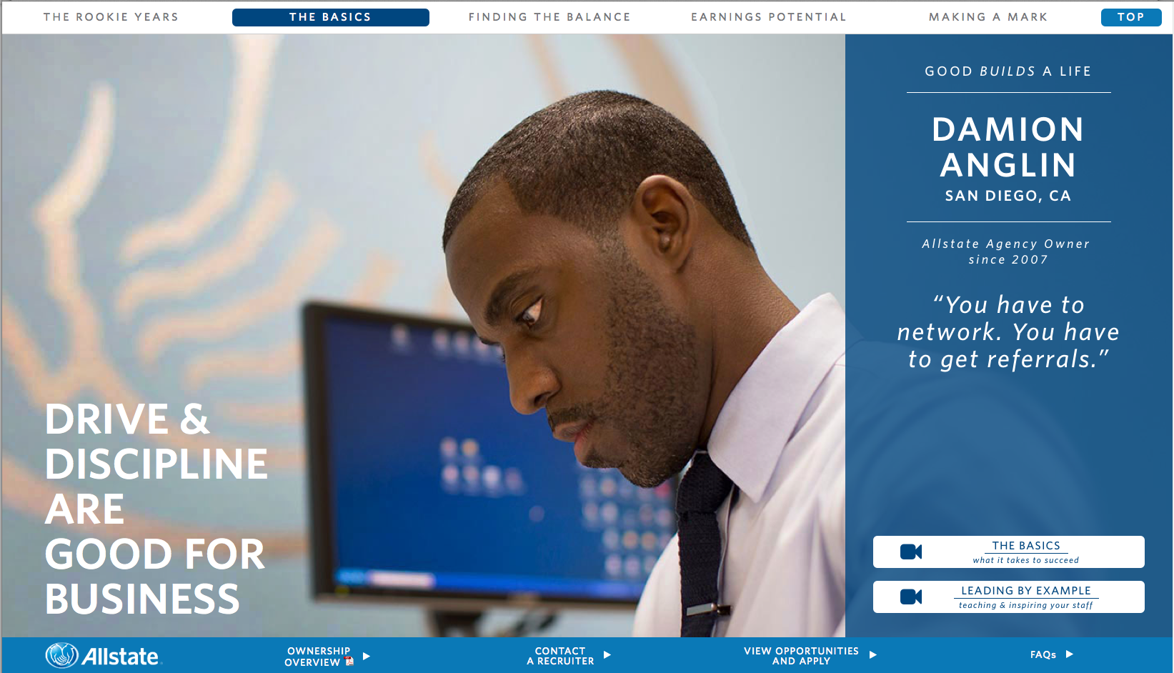 Agent Recruitment Web page
