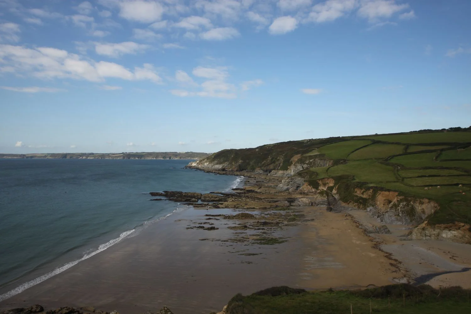 view back over hemmick beach