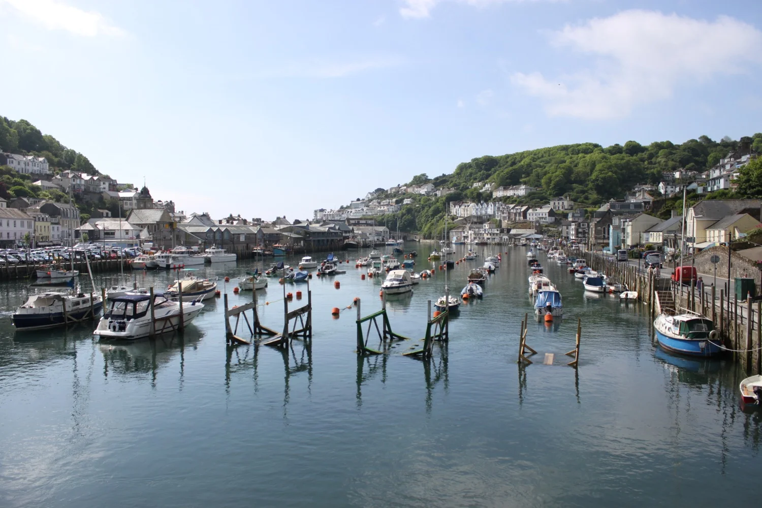 view back along looe harbour