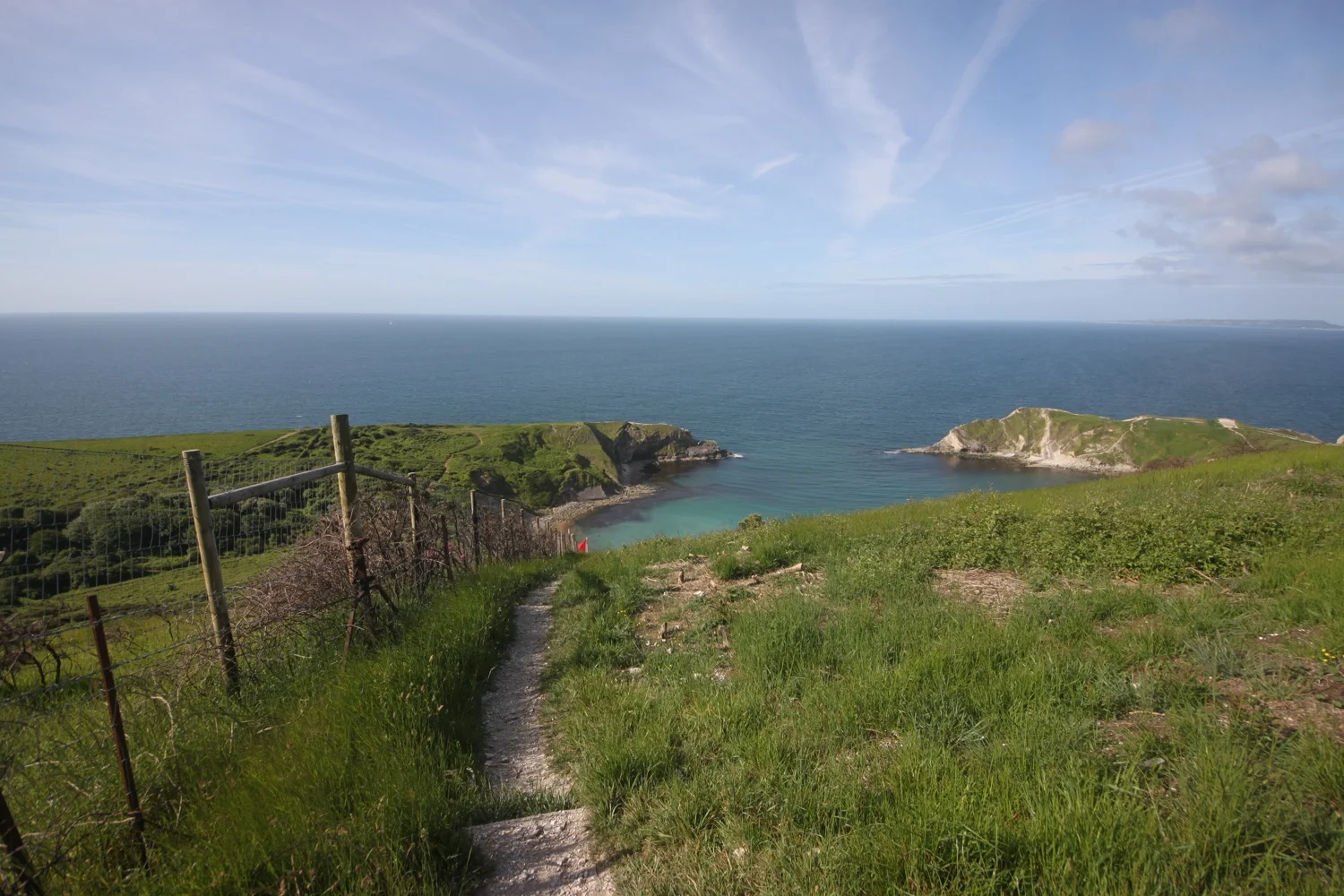 high above lulworth cove